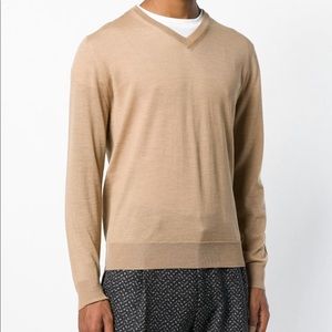 NWT Canali V-Neck Cotton Pullover Sweater